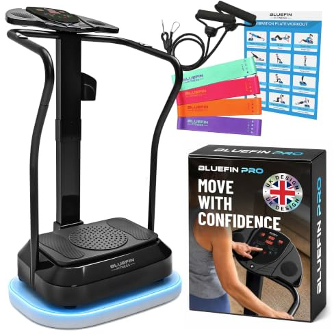 Bluefin Fitness Vibration Plate | Pro Model | Upgraded Design with Silent Motors | Comes with Built in Speakers