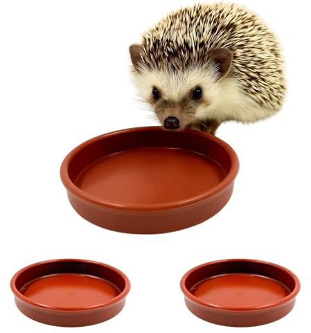 Igelnapf für Futter und Wasser (3 Stück) Igel-Fressnäpfe für Wildtiere im Garten für den Außenbereich, 13 cm breit, flaches Design mit 2 cm Tiefe