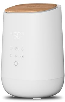 medisana AH 680 Luftbefeuchter und Aroma Diffusor, Lufterfrischer für die Wohnung, Raumbefeuchter elektrisch mit Timerfunktion für Schlafzimmer, Kinderzimmer, Schlafmodus und Hygrometer