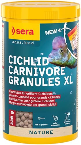 sera Cichlid Carnivore Granules XL 1.000 ml (330 g) | Hauptfutter für große Carnivore Cichliden | schwimmendes Granulat mit viel Protein & Omega-Fettsäuren | fördert Farben & Vitalität