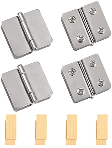 INCREWAY Verstellbare Glas-Clips, 4 Stück, Edelstahl, doppelseitig, Glasklemme, Schrankscharnier für Badezimmer, Dusche, Glastür, Schrank, Möbelbeschläge, adaptive 5–6 mm Glas