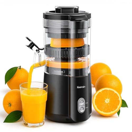 Keerain Elektrische Zitruspresse, Automatische Orangenpresse Mit Reinigungsbürste, Kompakte Zitronenpresse Für Lemon & Lime