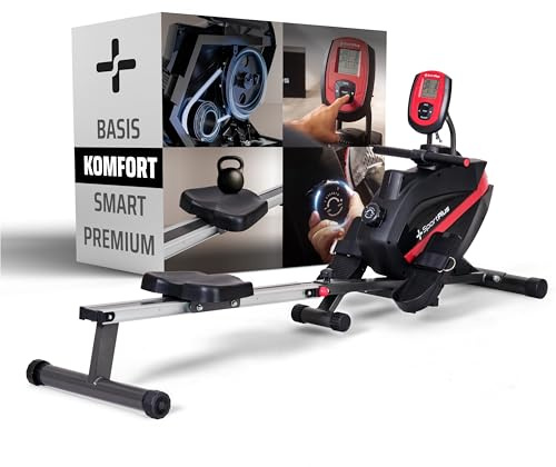 SportPlus | Rudergerät für zuhause | Designed in Germany, klappbar, leises Magnetbremssystem, 8 Widerstandsstufen, Schwungmasse 8kg