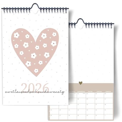 Schöner Foto-Bastelkalender 2026 zum Selbstgestalten I DIY Kreativ-Kalender DIN A4 I Wandkalender zum selber gestalten, zum Einkleben von Fotos