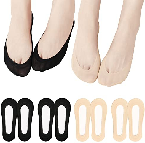 EQLEF Füßlinge Damen, Ballerina Socken Damen Rutschfeste Invisible Socks Sneaker Socken Unsichtbare Sockn für Hohe Absätze Bootsschuhe