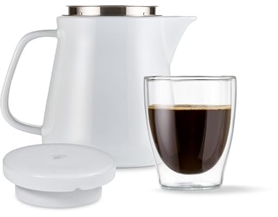 Tchibo Kaffeebereiter, Edelstahl-Permanentfilter, Spülmaschinengeeignet, Keramik, Weiß