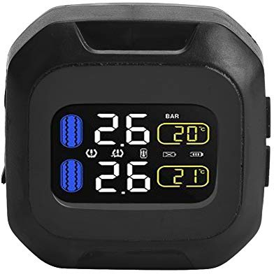 Bediffer Universal Motorcycle Wireless TPMS Sensor Reifendruckkontrollsystem mit 2 externen Sensoren Motorr?der, for r?der und Zubeh?r