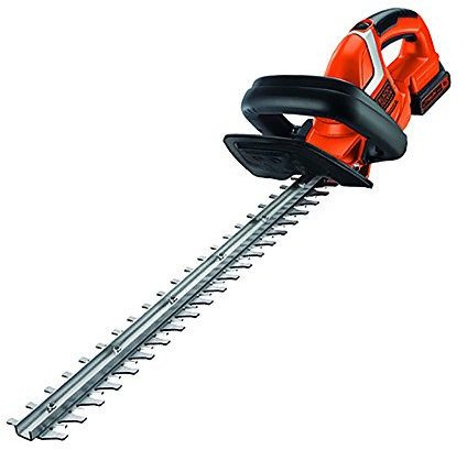 Black+Decker Akku Heckenschere (mit E-Drive Technologie zum Schneiden harter und dicker Äste sowie mittlerer bis großer Hecken – 18mm Schnittstärke – 18V – 2,6kg leicht) GTC1845L20, Schwarz, Orange
