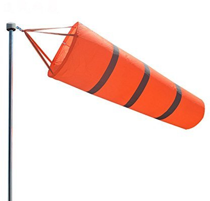 Winterworm gerichtete Flughafen Windsack Orange Streifen Outdoor Windsack Messung Socke Tasche mit Reflektierendem Gürtel 80cm