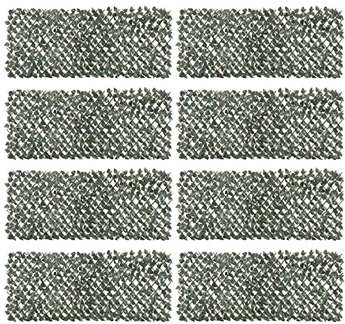 Outsunny 8 Stück künstliches Pflanzenwand Hecke UV-Schutz Sichtschutz Rhododendronblätter Design 200 X 100 Heckenpflanze für Garten Outdoor Dekor