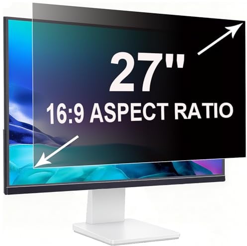 ruord Sichtschutzfolie für 27 Zoll 16:9 (59.8x33.7cm) Monitor | Blaulichtfilter & Blendschutz,Abnehmbar Blickschutzfolie,PC Blickschutzfilter für flache und gekrümmte Bildschirme geeignet