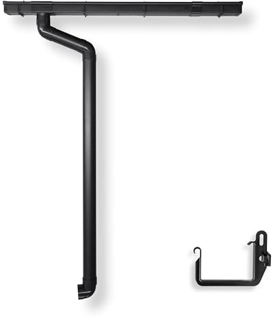 4 Home & Garden Dachrinne Kastenrinne RG 70 Komplettset mit Fallrohr bis 750cm | Typ 200 Fallrohr DN 60 | Kunststoff PVC Anthrazit (Dachlänge bis 300cm)