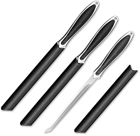 LLHQAMT Obstmesser, 3 Scharfe Und Langlebige Set, Woodgrain Design Scheide Und Griff, Ideal Für Gemüse, Obst Und Fleisch