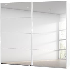 Rauch Möbel Caracas, Schwebetürenschrank, Farbe Weiß, Breite 226 cm | Kleiderschrank mit Schwebetüren, Schiebetüren, 1-türig, mit Spiegel, für Schlafzimmer, Kinderzimmer, Wohnzimmer, Garderobe