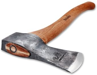 Handgeschmiedete Fällaxt EKELUND 510mm I Hultafors I Geschmiedet in Schweden I 1210g Premium Axt mit Hickory Holzstiel I Skandi Schliff I Inkl. Leder-Klingenschutz I 841710