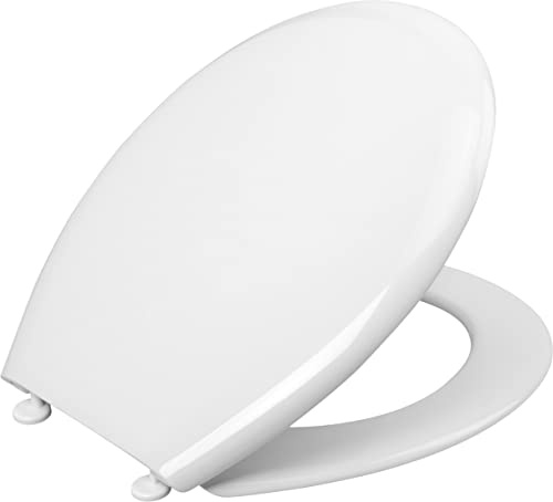 Cornat WC-Sitz Palu - Klassisch weißer Look - Pflegeleichter Thermoplast - Schlichtes Design passt in jedes Badezimmer / Toilettensitz / Klodeckel / 1076385
