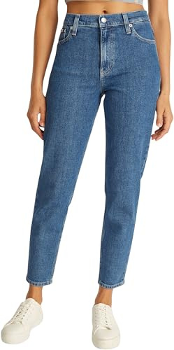 Calvin Klein Damen Jeans Hose Mom Jean High Waist, Blau (Denim Medium), 30W/28L