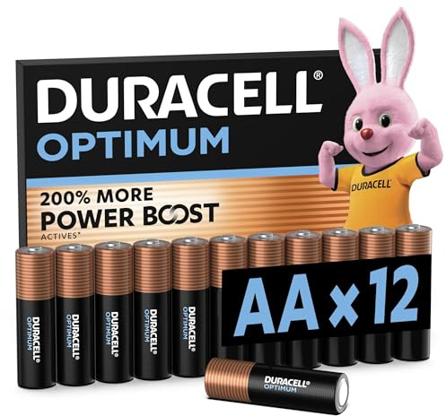 DURACELL Optimum AA-Batterien (12er-Pack) – Alkaline-Batterien 1,5 V