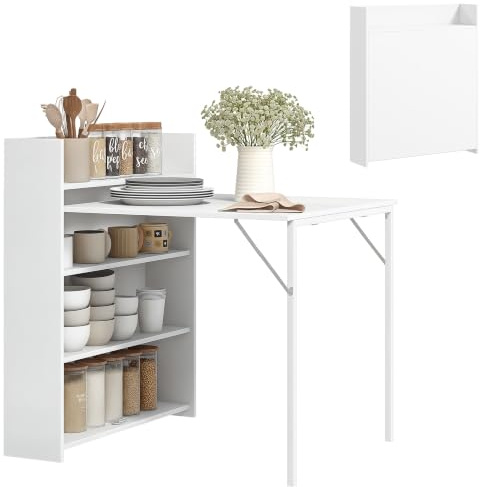 HOMCOM Esstisch Klappbar Küchentisch 78,5 x 91 x 93 cm Weiß