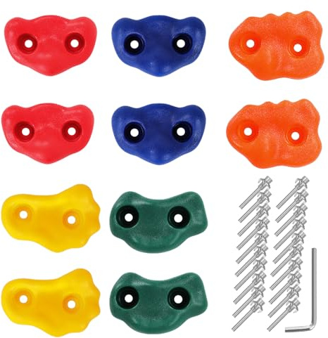 CIOXSOIO 10 Stück Klettergriffe Kinder Outdoor - Klettersteine | Kletterwand Griffe Für Spielturm, Rock Wall Climbing Holds für Spielplatz Spielset Zubehör Set Indoor und Outdoor
