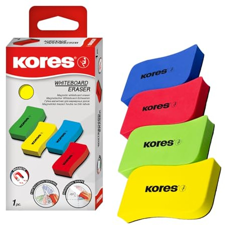 Kores Magnetischer White Board Schwamm, verschiedene Farben, trocken abwischbar, 110 x 55 x 20 mm, 20861