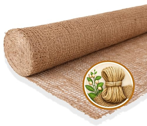 NOOR Jute Böschungsmatte 1,22 x 50 m - Erosionsschutz- & Ufermatte für Garten, Hang & Böschung - biologisch abbaubar & chemikalienfrei - Maschenweite ca. 3 x 3 cm - 500 g/m²