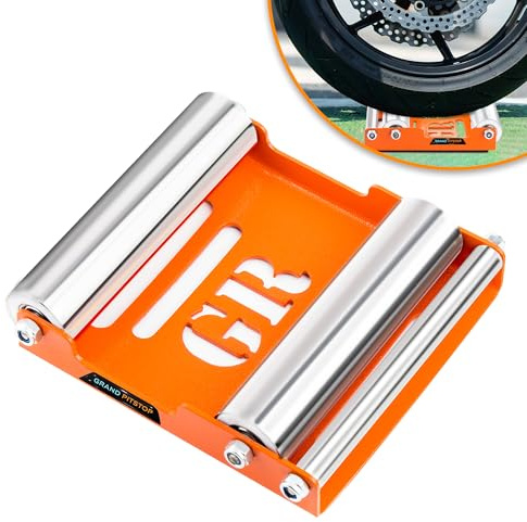 Grand PitStop Motorrad-Reinigungsständer - Paddock Stand Ersatz - Rollenständer für Reifenreinigung & Kettenschmierung - GRoller (Mittel (Fahrräder < 485 lb & Reifenbreite <180 mm))