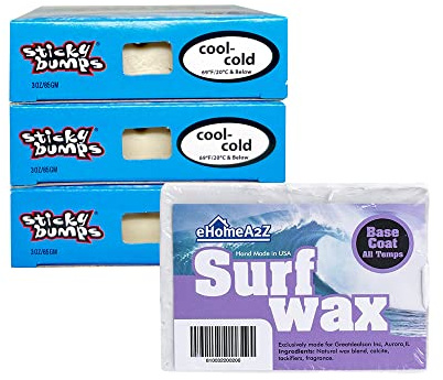 EHOMEA2Z Surfboard Wax Basecoat Bundle with Sticky Bumps Cool Cold Surf Wax Surfboard Surfing Accessories Surfing Wax (4)