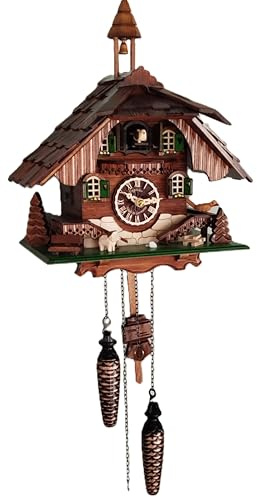 CLOCKVILLA HETTICH UHREN Schwarzwälder Kuckucksuhr Quarzwerk Glockenturm Schwarzwaldhaus Schindeldach