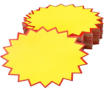 hocadon 120 Stück Preisschilder, Fluoreszierende Zeichen Platzen Papier | Starburst Zeichen Price Stickers für Supermärkten, Geschäft, Ladengeschäft Party Favors(3,2 x 4,3 Zoll)