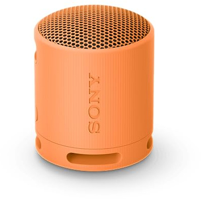 Sony SRS-XB100 - Kabelloser Bluetooth-Lautsprecher, tragbar, leicht, kompakt, Outdoor, Reise-Lautsprecher, langlebig, IP67 Wasser- und staubdicht, 16 Std Akku, Trageriemen, Freisprechfunktion, orange