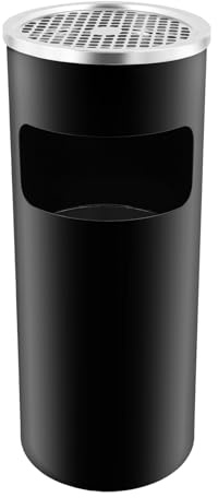 Futchoy Mülleimer 30L Standaschenbecher 61cm Hoch, 25cm Breit, Stand Innen/Außen Mülleimer Herausnehmbar, Schwarz
