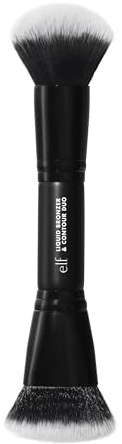 e.l.f. Camo Liquid Bronzer & Contour Duo Brush, Doppelseitige Gesichts-Make-up-Pinsel, Für einen Definierten Sun-Kissed Teint, Synthetische Borsten, Vegan & Tierversuchsfrei