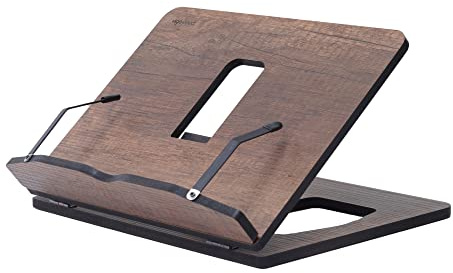 Vigo Wood Buchständer, Rezeptbuchständer, Kochbuchständer für die Küche, Bücherständer für die Anzeige, Buchhalter zum Lesen im Bett (Walnuss)