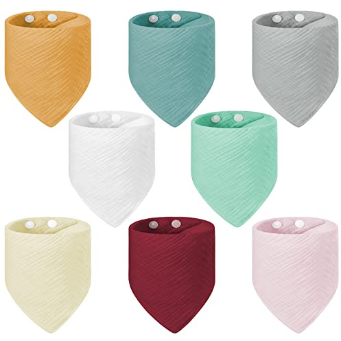 Vicloon Muslin Baby Lätzchen, 100% Baumwolle Musselin Halstuch, Super Saugfähige Bio-Baumwoll Halstuch Babys, Sabberlätzchen Baby, Sabberlätzchen für Säugling Kleinkinder Jungen Mädchen, 8 Stück