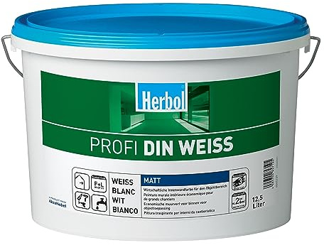Herbol Profi DIN weiß Wandfarbe Innenfarbe matt, 12.5 Liter