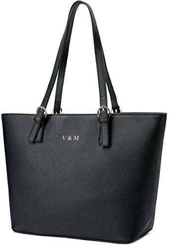 Vanessa & Melissa® Damen Shopper klassisch elegante Handtasche Henkeltasche Schwarz