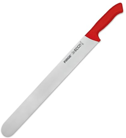 Pirge Ecco Dönermesser 45 cm Rot - Aufschnittmesser - Schärfstes Döner Langmesser - Schneidemesser - Fleischmesser - BBQ Messer - Edelstahl Profi Küchenmesser - Ergonomisches Griffdesign