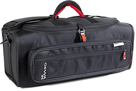 GEWA Prestige SPS Gig Bag/Tasche für 2 Trompeten - Cordura 1680 Denier - 20 mm Polsterung mit Fiberglaseinlage - Zubehörtasche - Rucksack-/Schultergurt - Schwarz