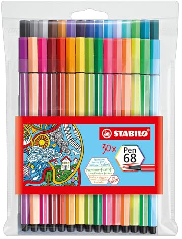 STABILO - Premium-Filzstift - Pen 68 | 30er Pack, inkl. 6 Neonfarben