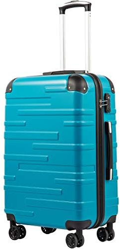 COOLIFE Hartschalen-Koffer Rollkoffer Reisekoffer Vergrößerbares Gepäck (Nur Großer Koffer Erweiterbar) ABS Material mit TSA-Schloss und 4 Rollen