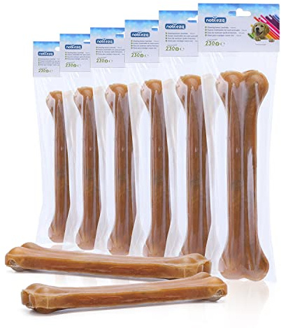 Nobleza - Hunde Kauknochen 25CM x 6 Stück, 100% natürliche rinderhautknochen und hundeknochen für große Hund, Dog Bones proteinreiche