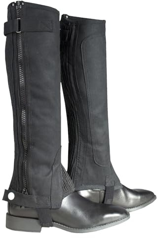 HORZE Damen Mini Chaps Amara, Halbchaps zum Reiten, Schwarz, XL/W