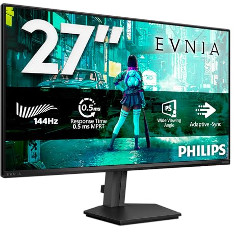 PHILIPS 27M2N3200NF 27 Zoll FHD Monitor, 144Hz, IPS, 1ms MPRT Adaptive Sync, G-Sync Comp. HDR10 (1920x1080,HDMI 1x 2.0,DP 1x 1.4) Schwarz