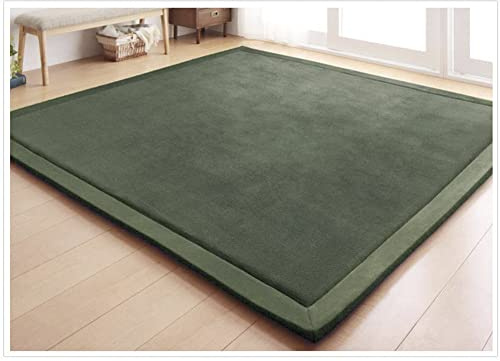 Loartee 80x200cm Kinder-Teppich, korallenrote Samt-Krabbeldecke fürs Kind | Olivgrün, Korallenroter Samt-Kinderteppich, stoßdämpfend, für Krabbelkinder