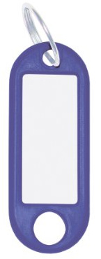 WEDO Schlüsselanhänger 100 Stück, blau – mit 18 mm Ring, beschriftbar & Etiketten auswechselbar, 52×21×3 mm, Made in Germany