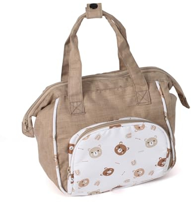 Bayer Chic 2000 Puppen-Wickeltasche Bärchen Beige | Puppentasche Spielzeug | Süße Puppen-Wickeltasche im Bärchen Beige Design. Mit viel Stauraum, Tragegurt & ideal für den Puppenwagen.