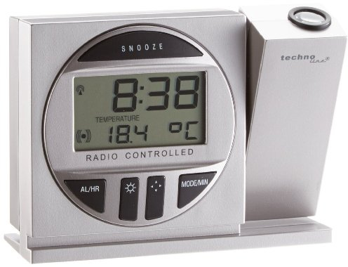 Technoline Projektionswecker, 123 x 42 x 91 mm, WT 590, Silber