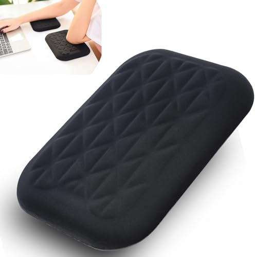 LargeLeaf Ergonomische Handgelenk- und Ellenbogenauflage für den Schreibtisch mit Memory-Schaum und rutschfester Unterseite, lindert Ellenbogenschmerzen (20 * 14cm, Schwarz, 1)