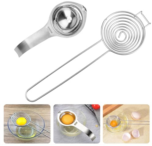 2 Stück Eiertrenner aus Lebensmittelechtem Edelstahl 304 Eigelbtrenner | Umweltfreundlich und Langlebig Leicht zu Reinigen Ei-Separator Spülmaschinenfest für Backen und Kochen Im Haushalt